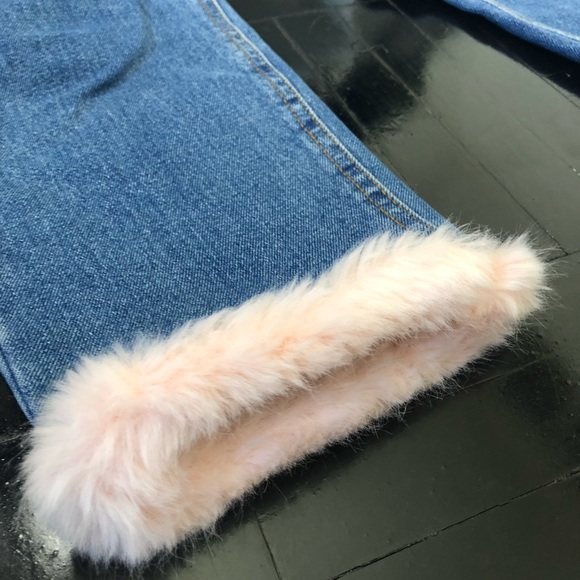 SOLD Bershka Fuzzy Fur Hem Cigarette Jeans - Picture 8 of 8